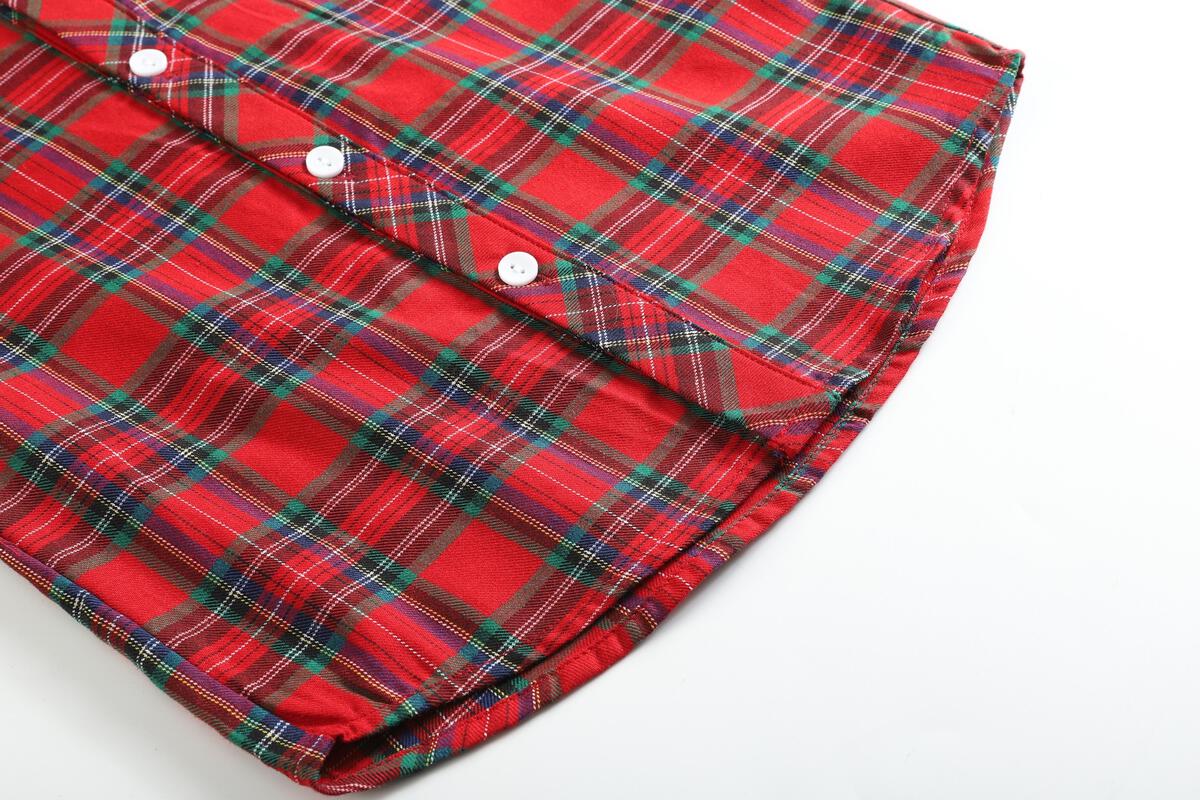 Red & Green Gingham Button-Up