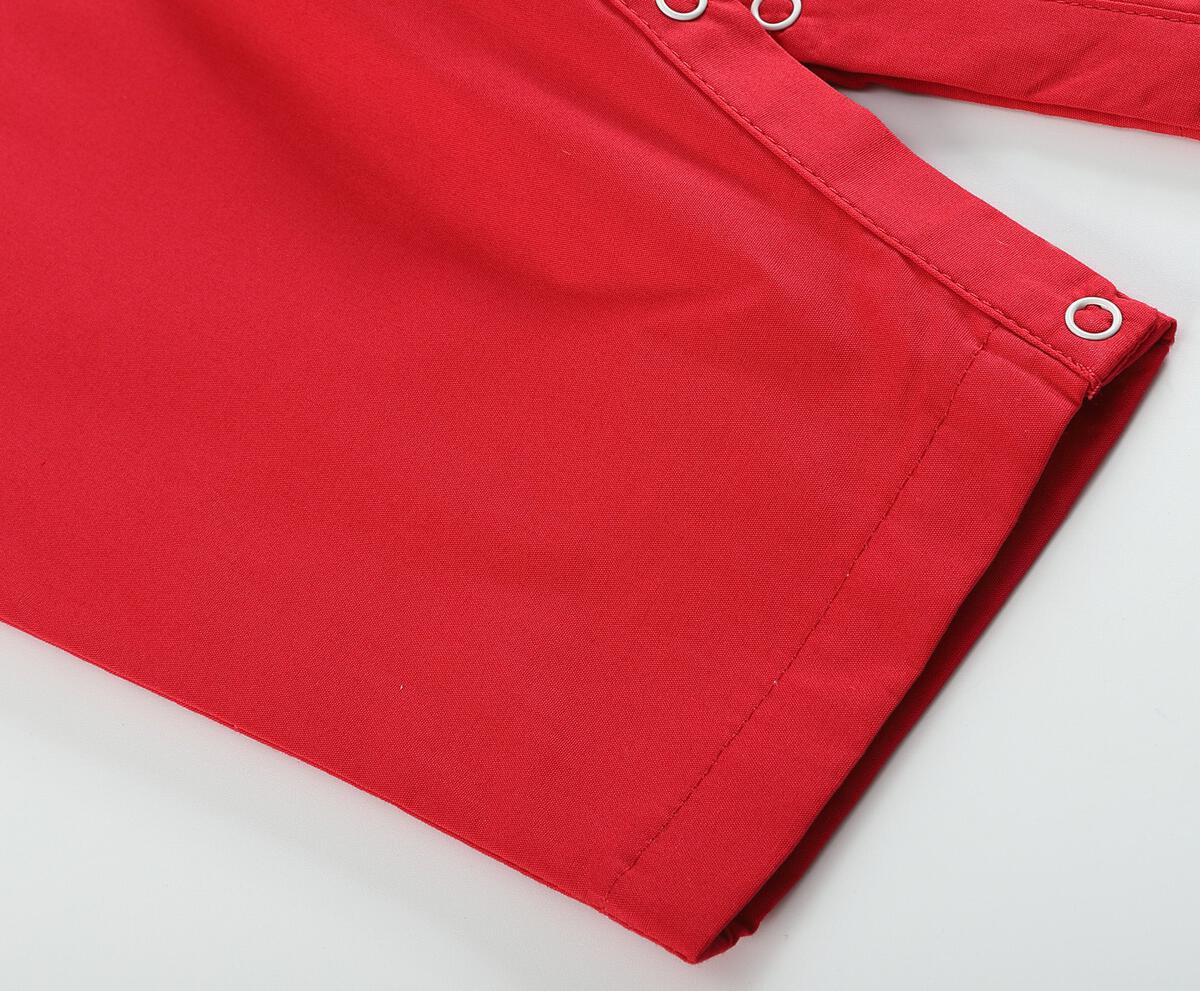 Red & Wht. Santa Smock Overalls