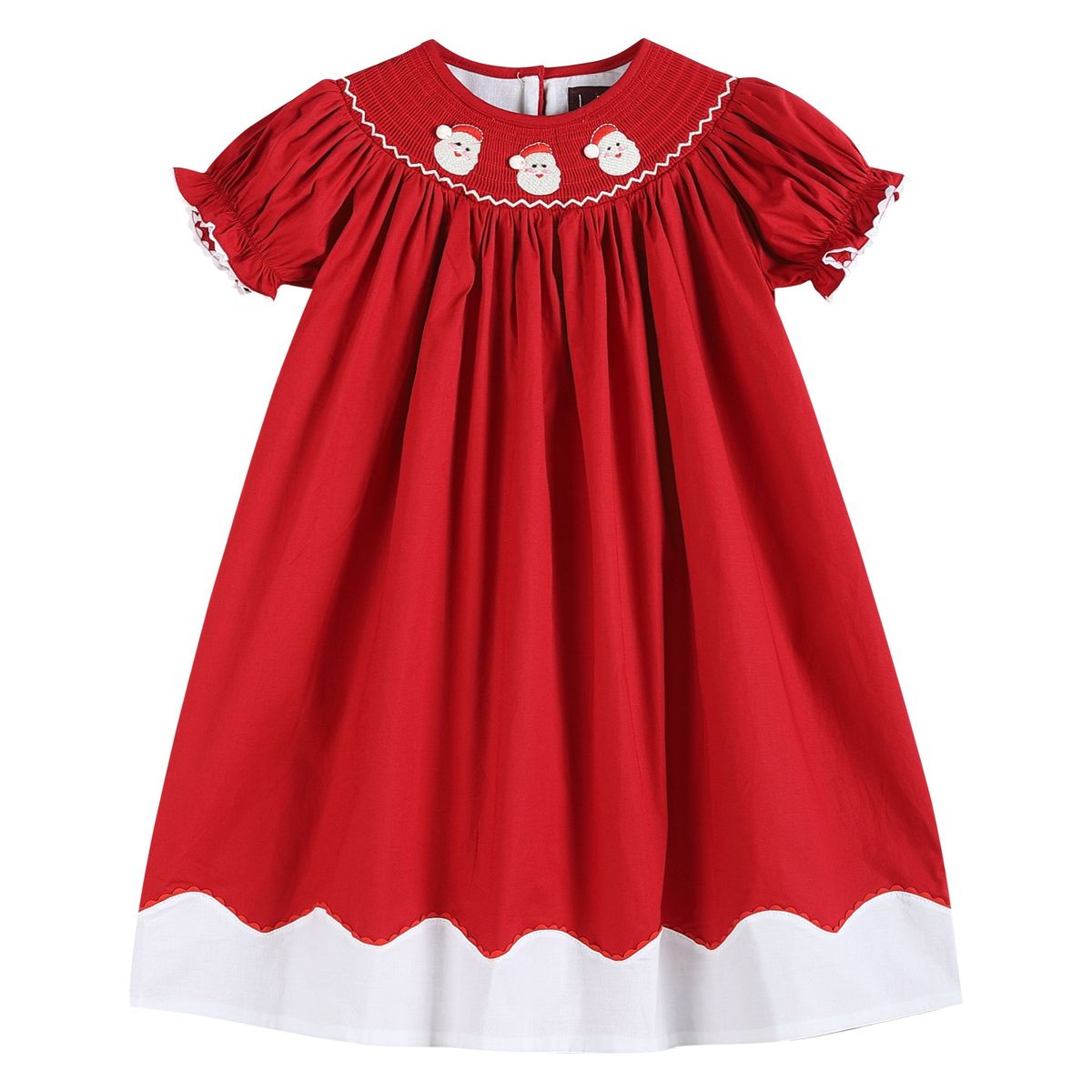 Red & White Santa Smock Dress