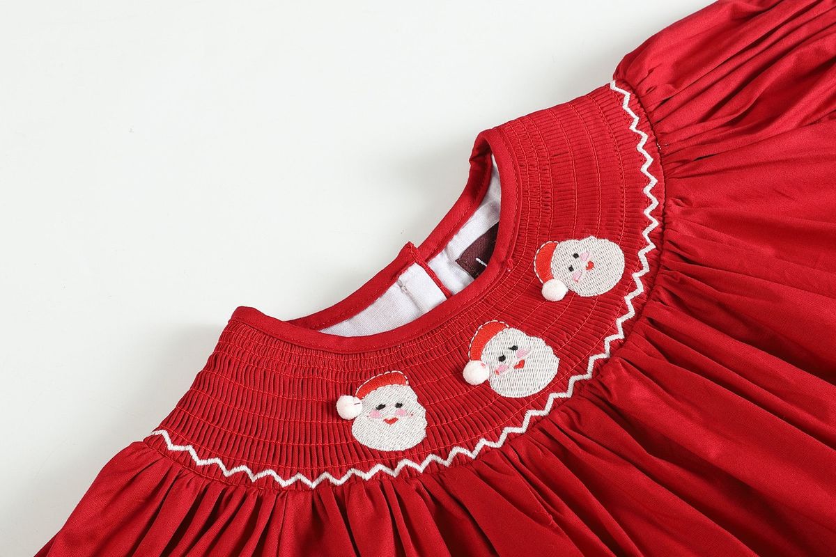 Red & White Santa Smock Dress
