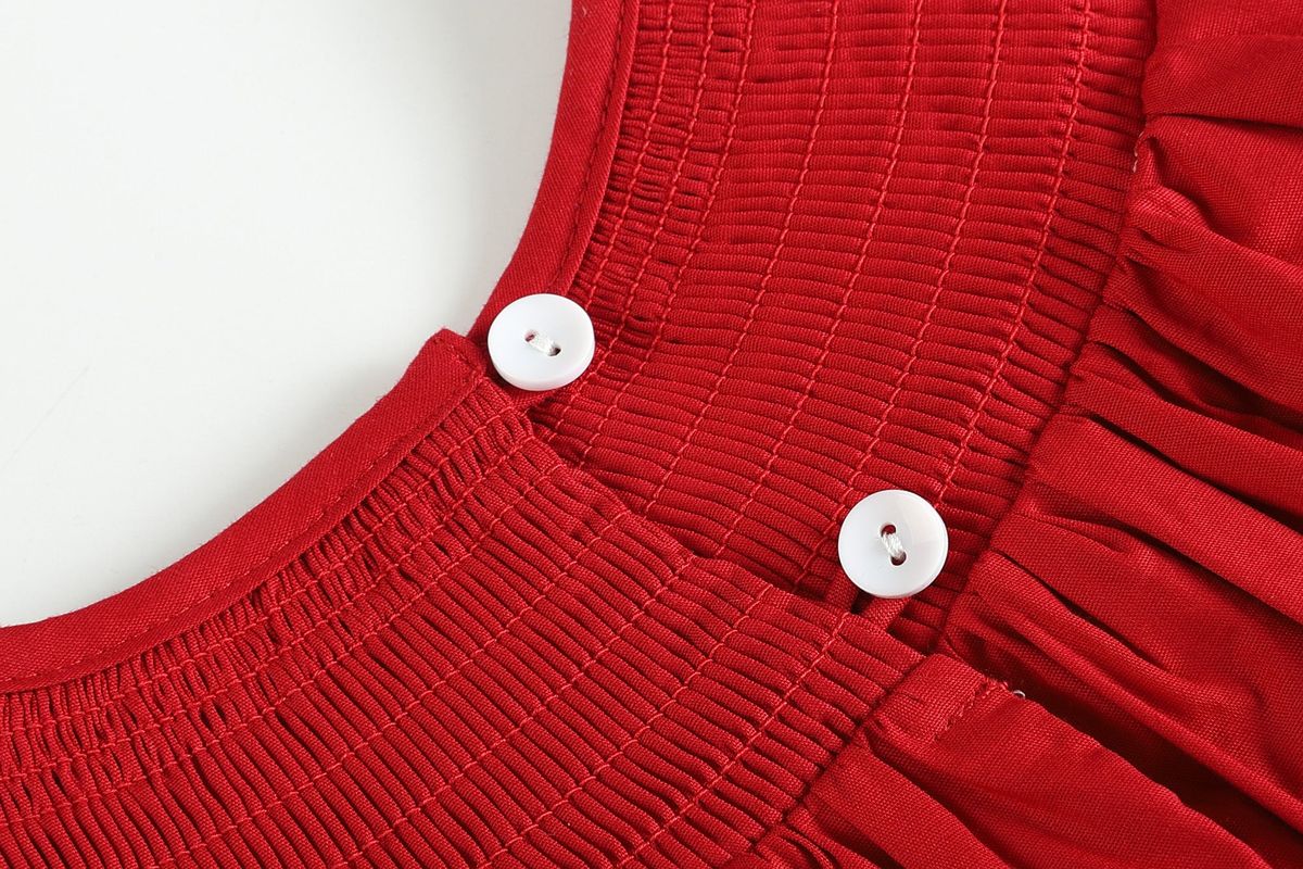 Red & White Santa Smock Dress