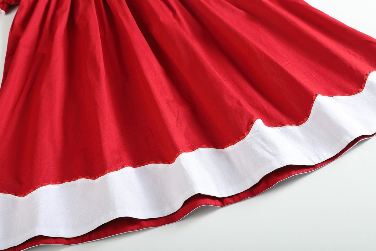 Red & White Santa Smock Dress