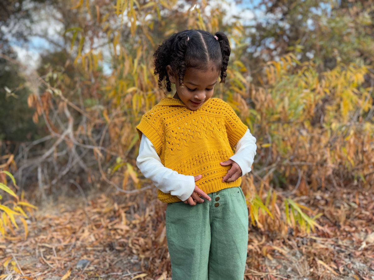 Mabel Vest - Gold Knit
