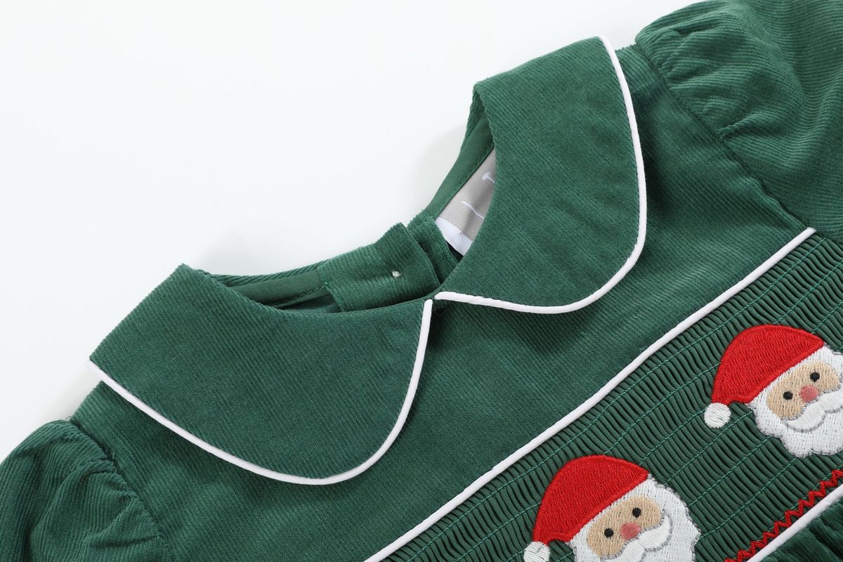 Green Santa Smock Bloomer Set