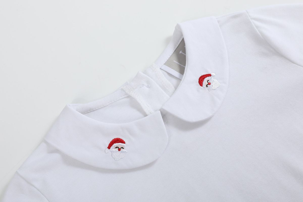 White Santa Collared Shirt