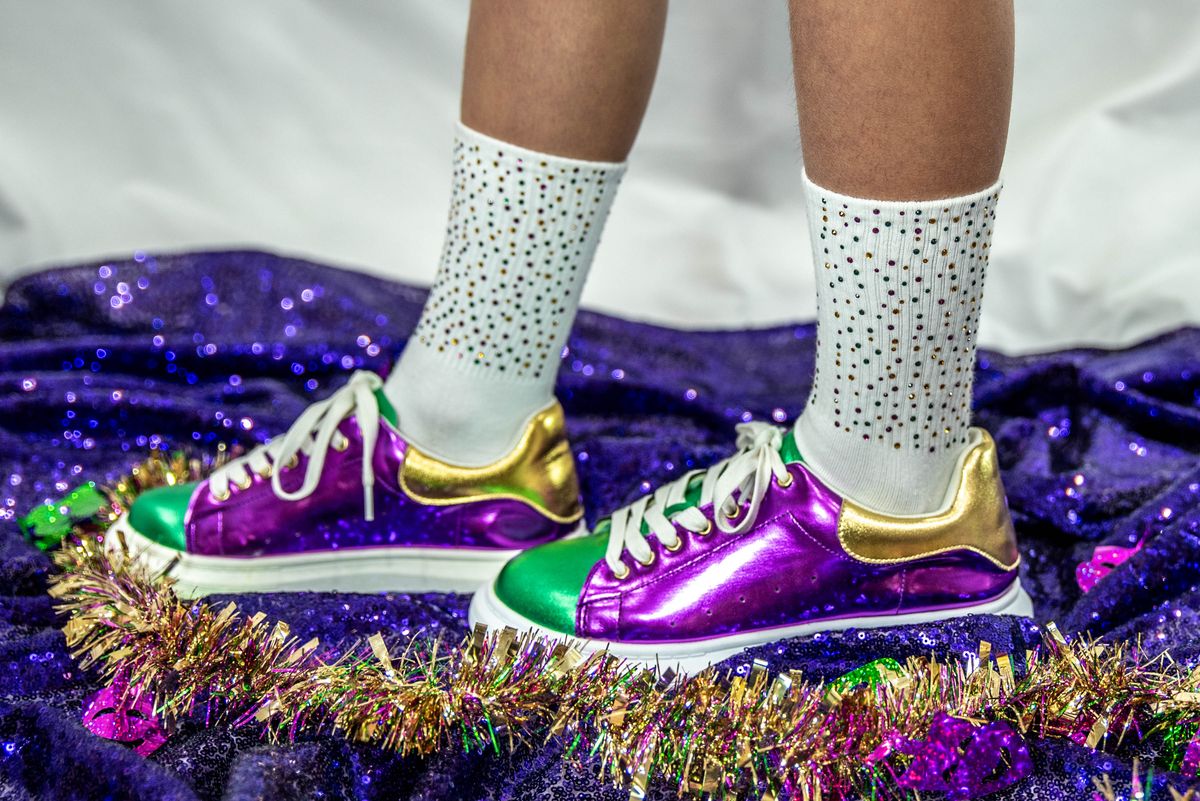 Mardi Gras Stone Socks