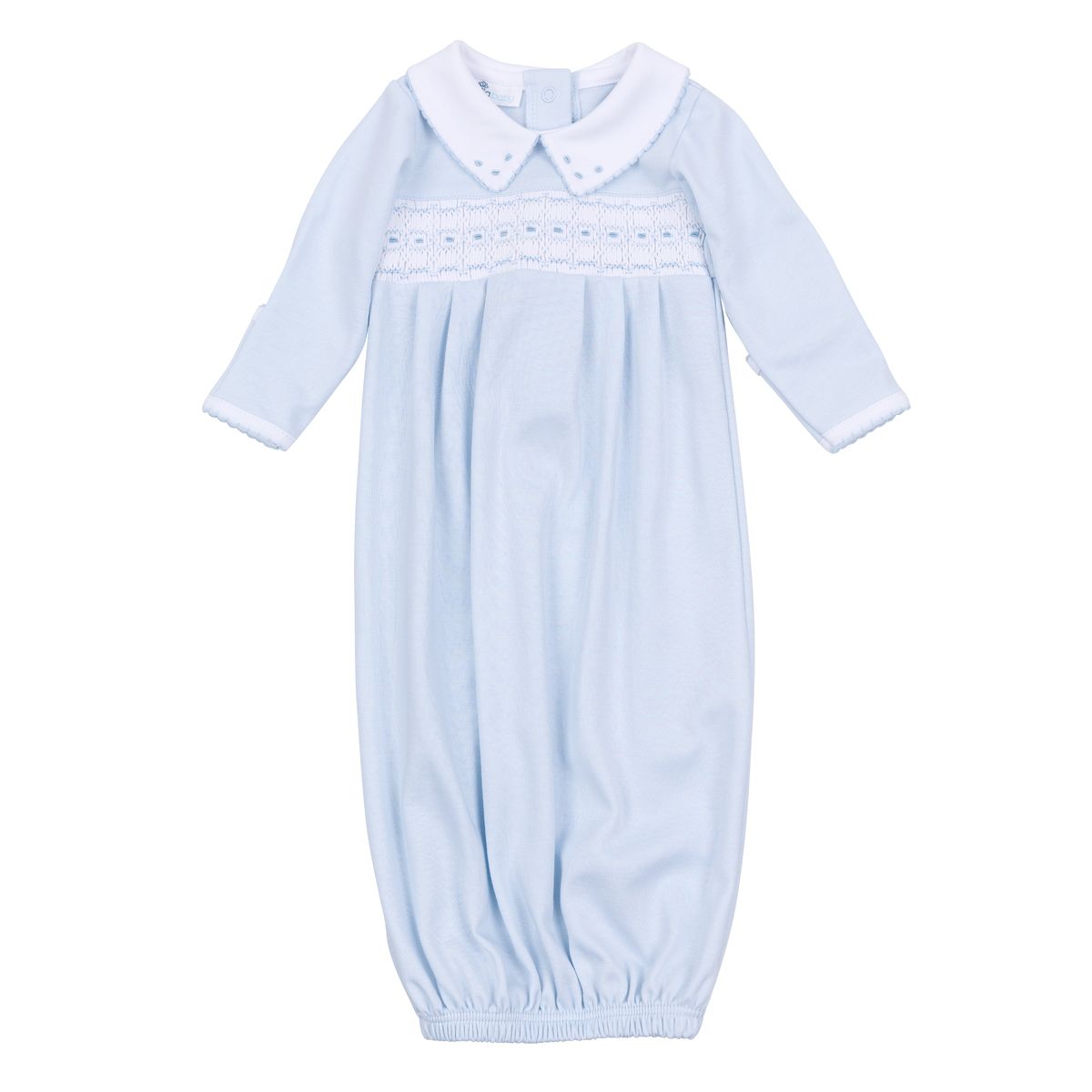 Landry's Smocked Gown/Lt Blue