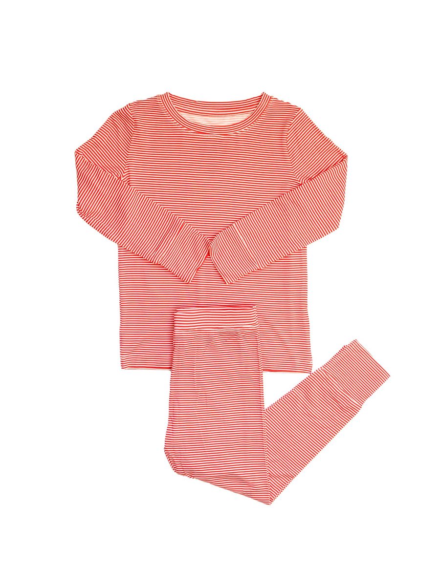 Mini Stripe 2 PC PJ Set/Red
