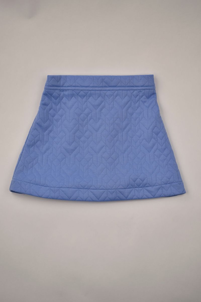 Geo Quilted Skirt/Blue