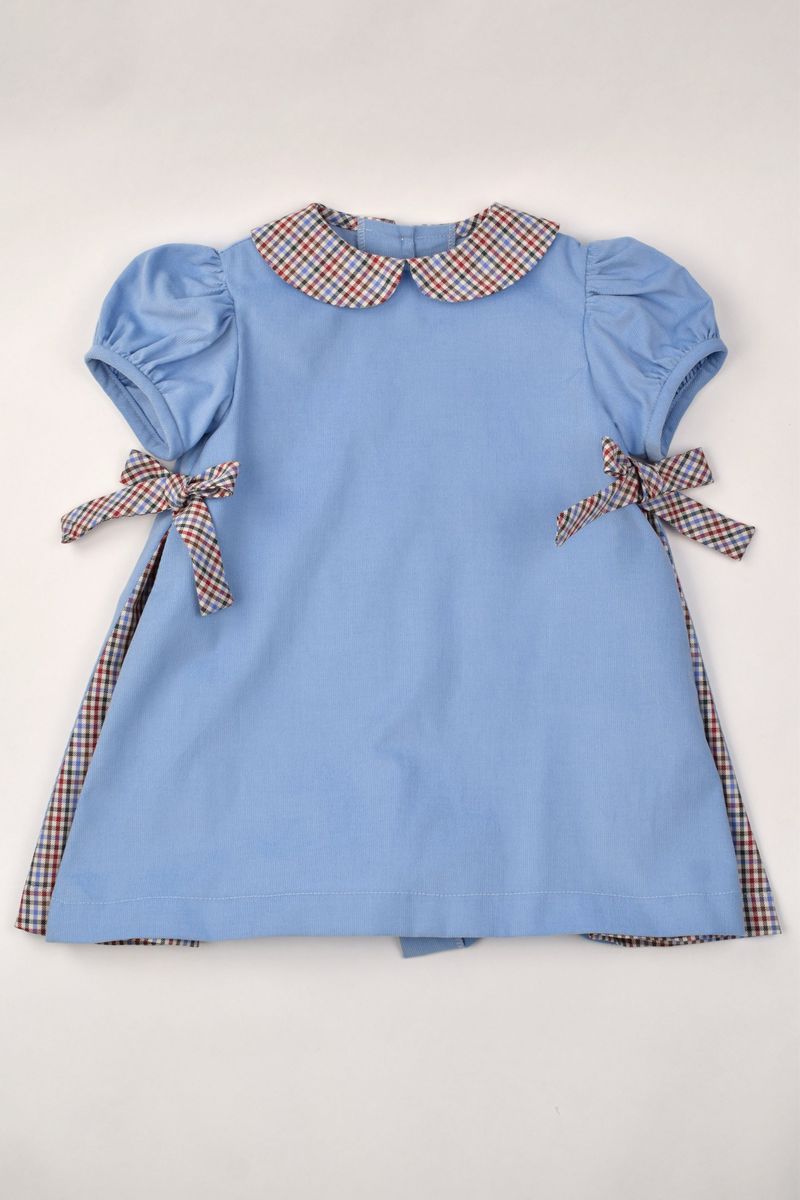 Periwinkle Float Dress/Plaid Inset
