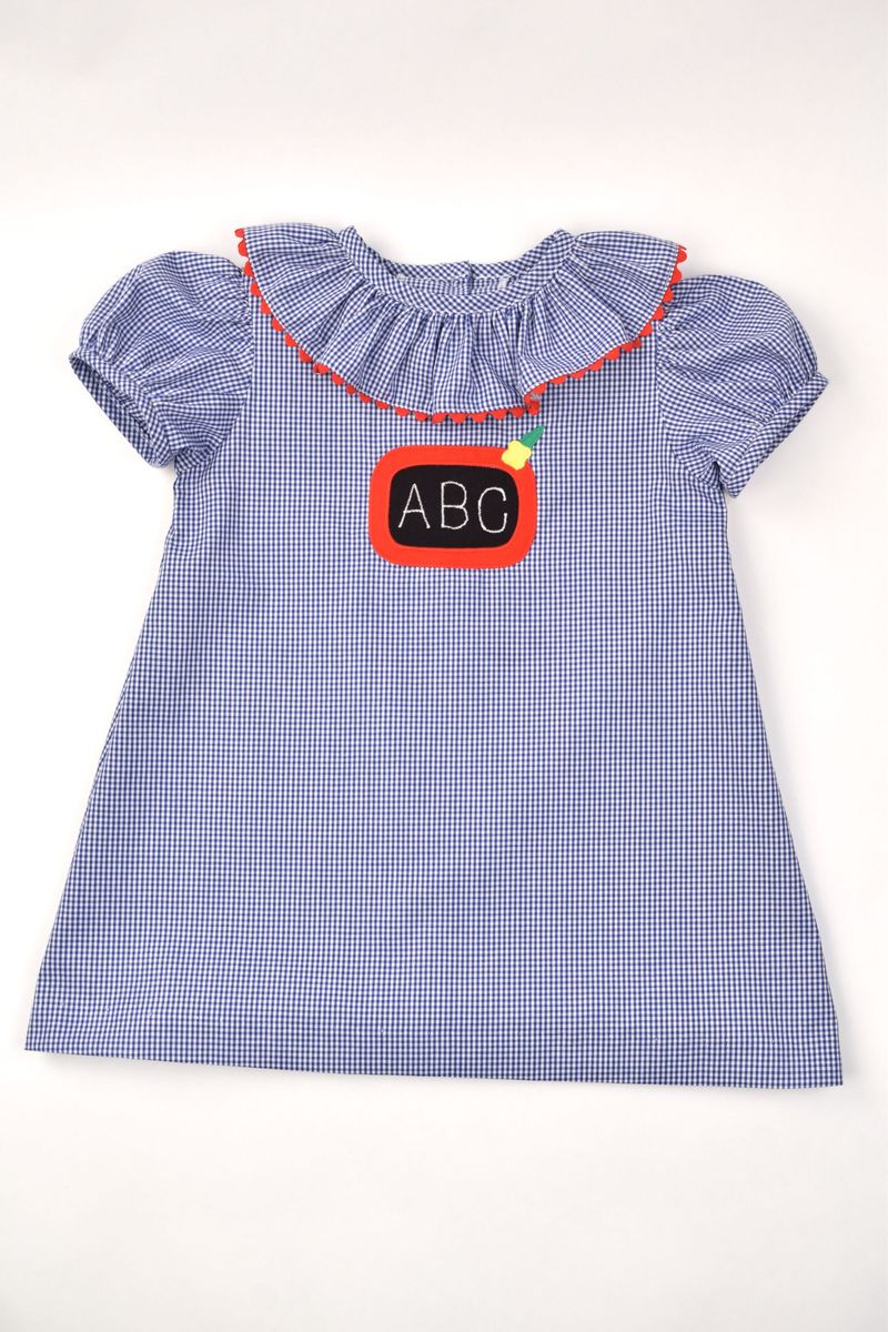 ABC Navy Check Ruffle Dress