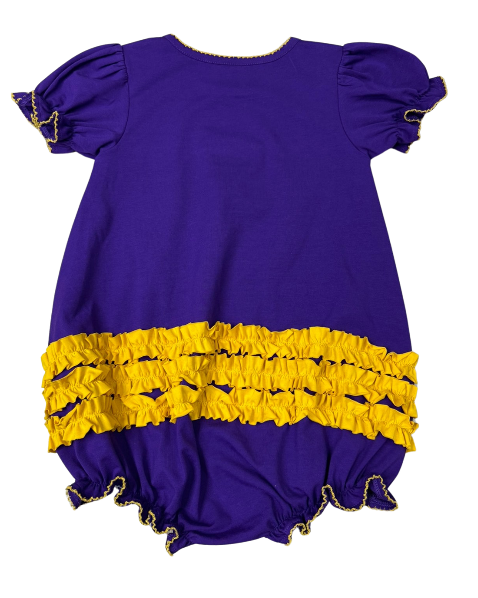 Purple & Gold Tiger Ruffle Bubble