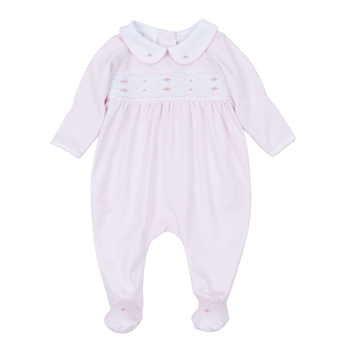 Anna Smocked Footie-Pink/482