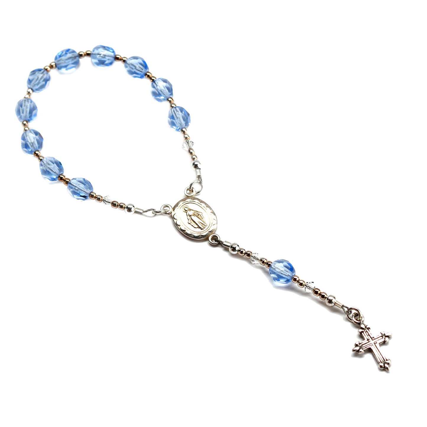 Blue Rosary - Sterling Silver