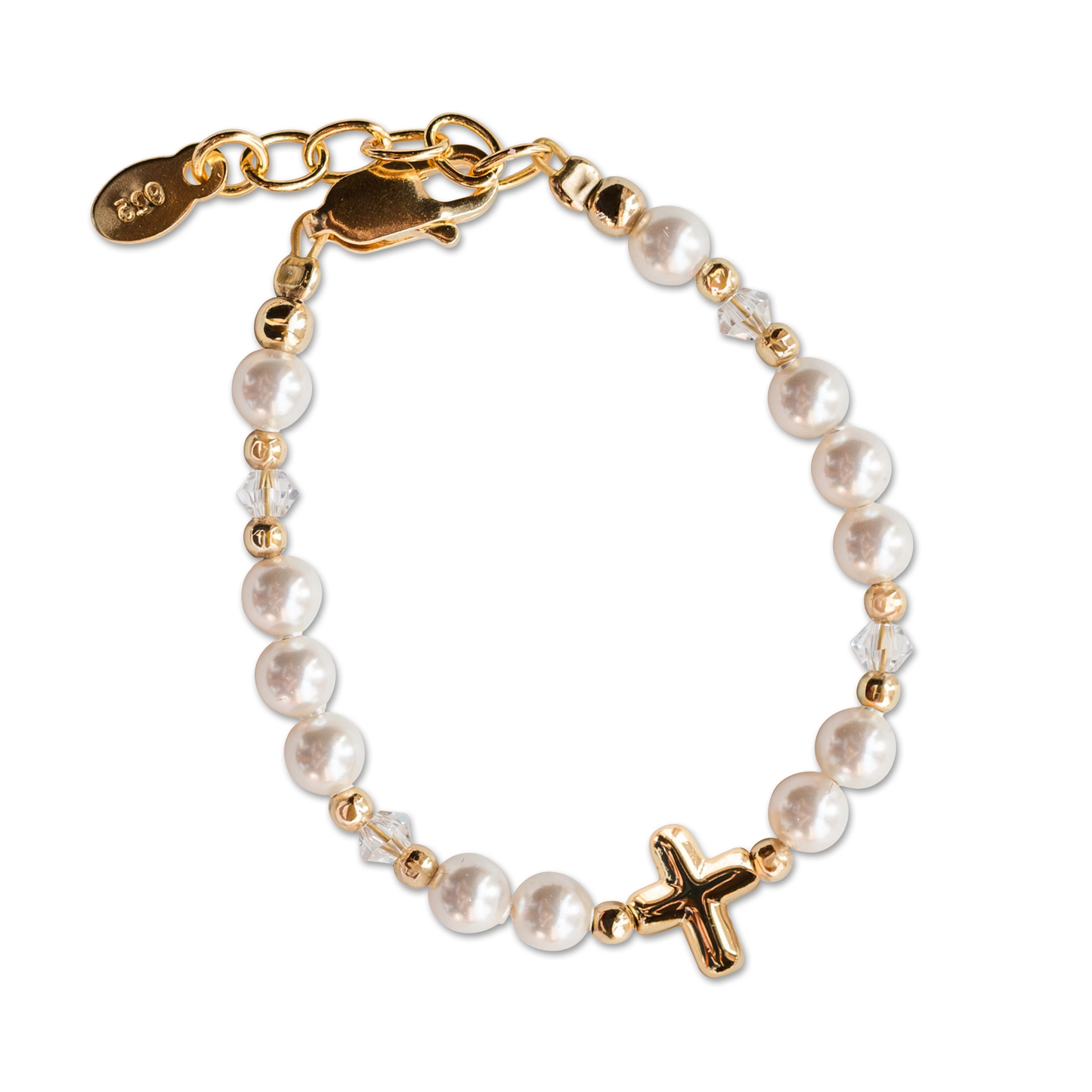 Pearl Cross Bracelet - 14K Gold