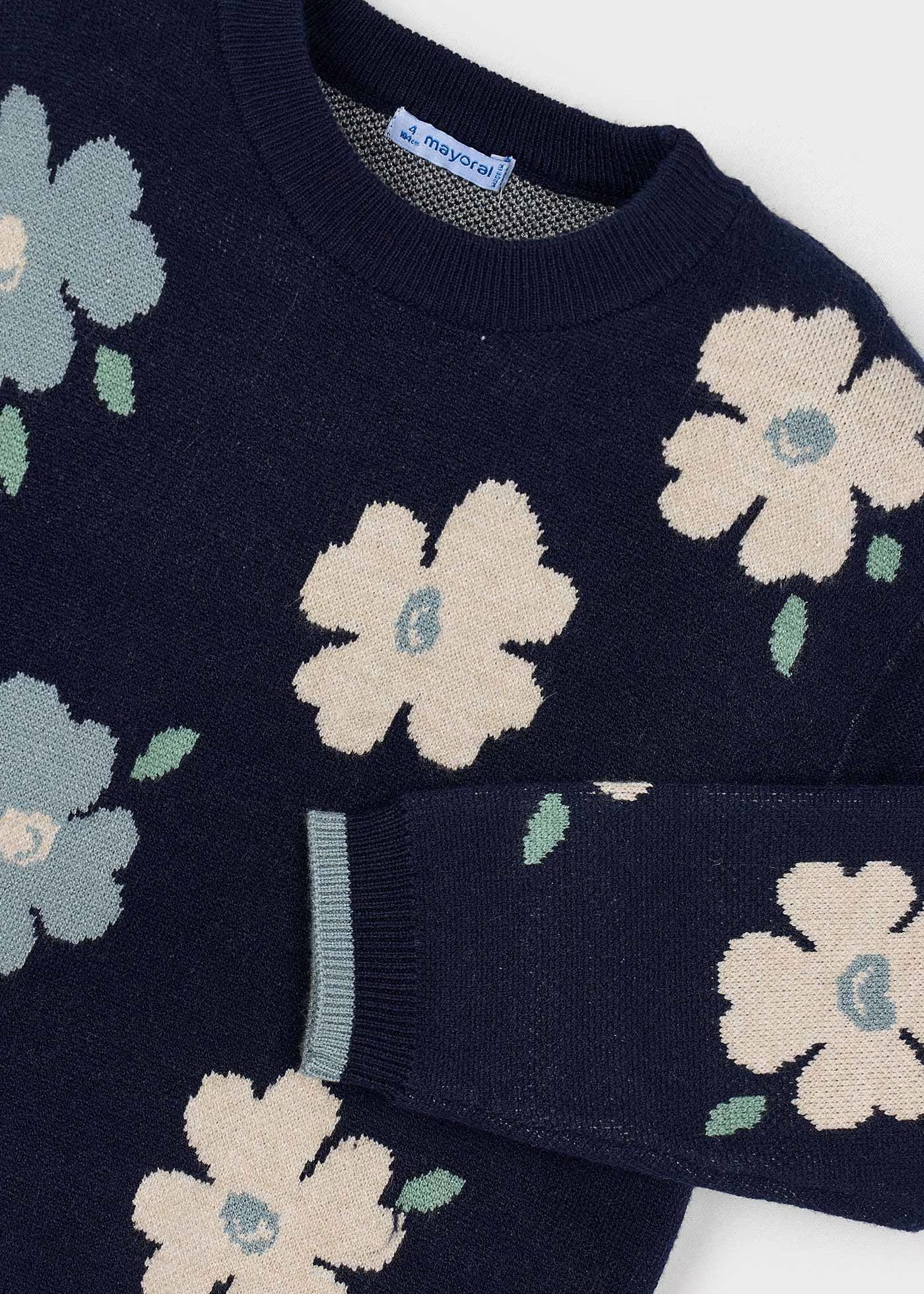 Floral Sweater - Navy