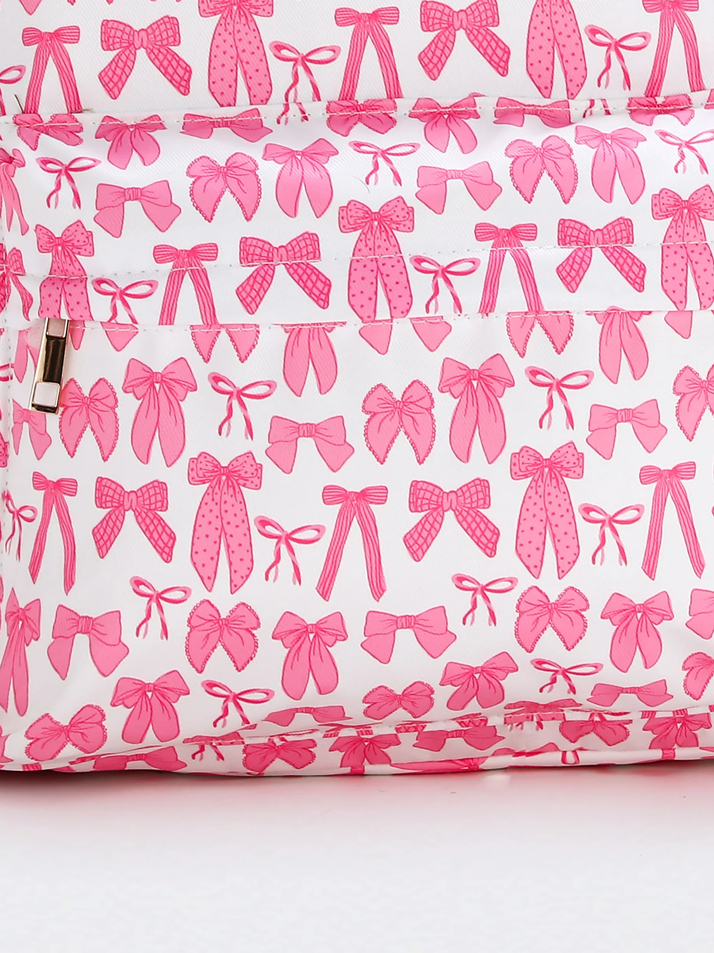 Bow Print Canvas Backpack