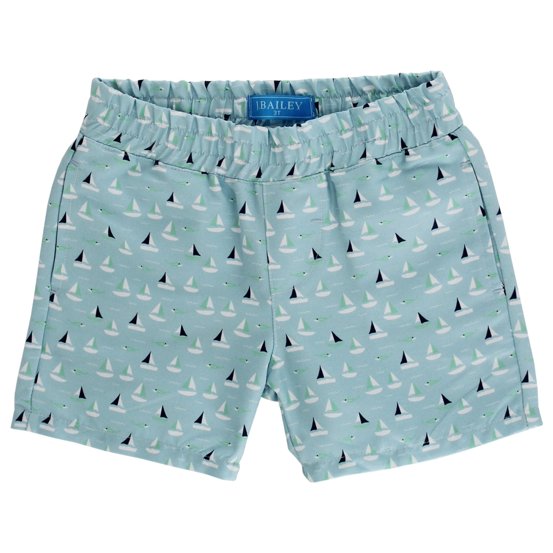 Seaside Pull On Short - Sailboats