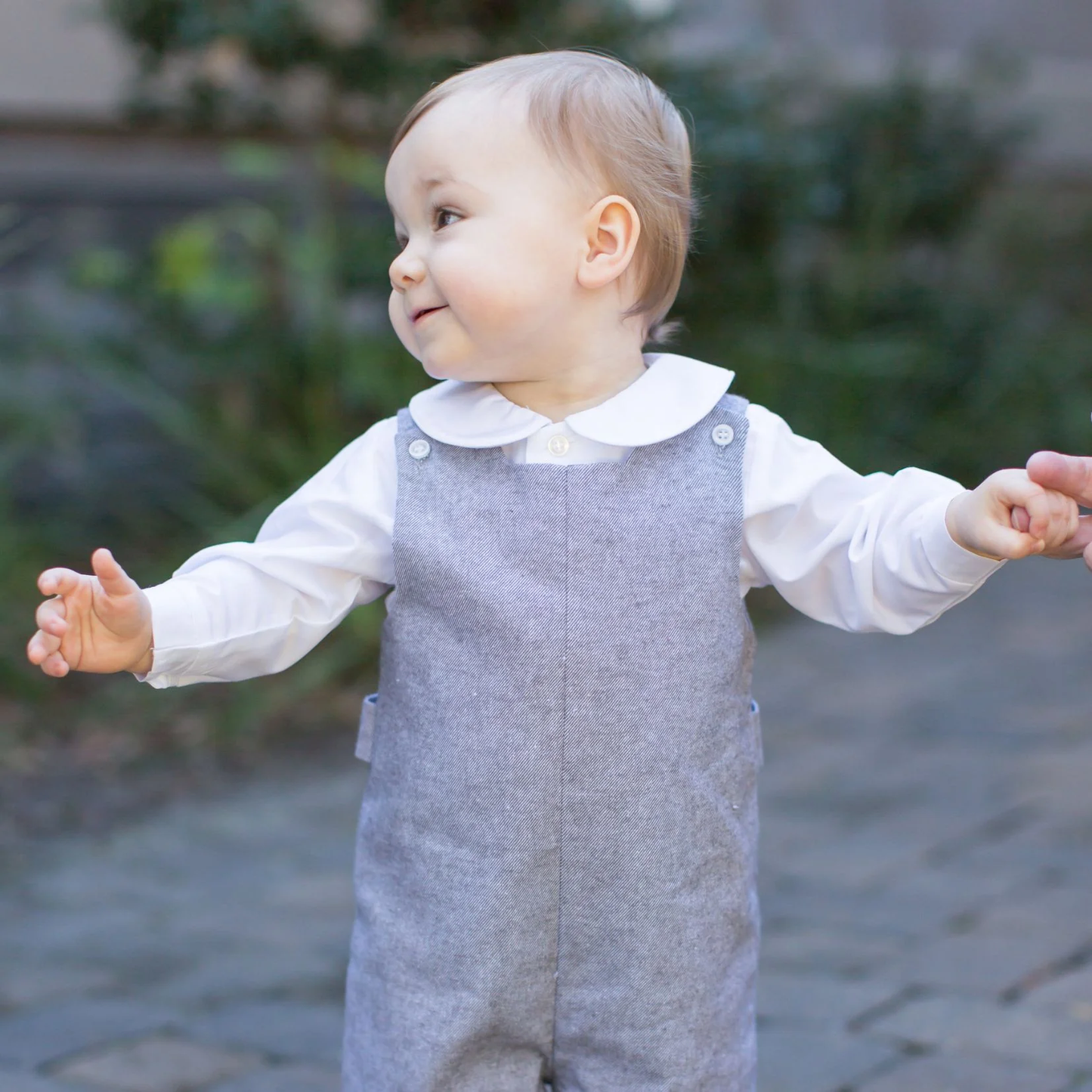 Boys L/S Piped Shirt - White
