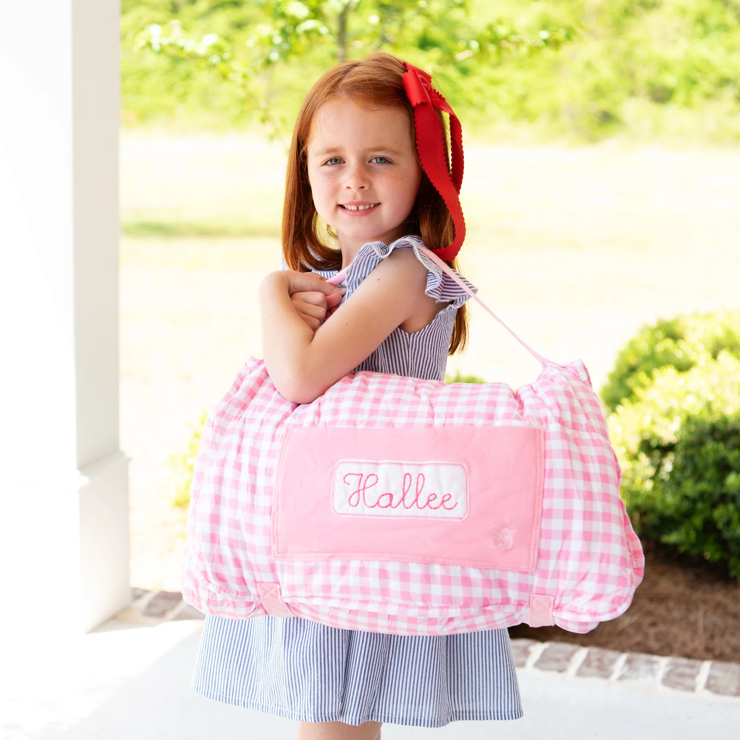 Pink Gingham Nap Mat