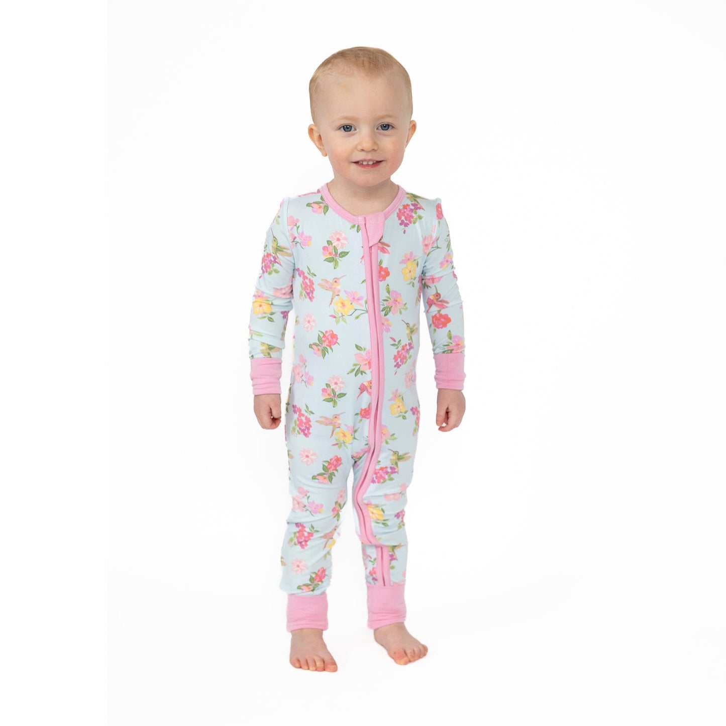 Cute Hummingbirds 2 Way Zip Romper
