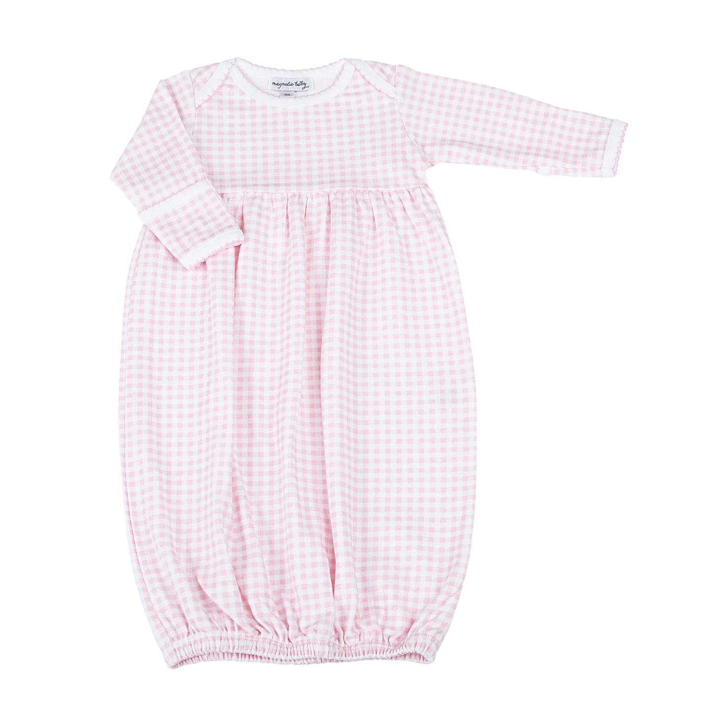 Mini Checks Gath. Gown - Pink