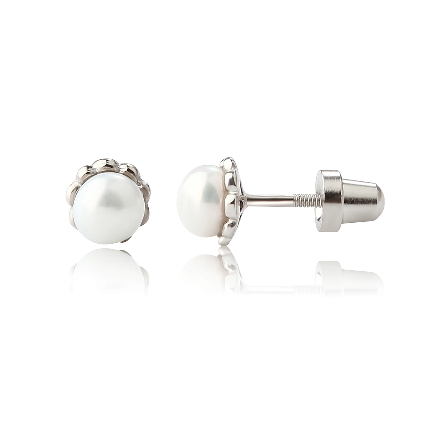 Pearl Scalloped Edge Earrings