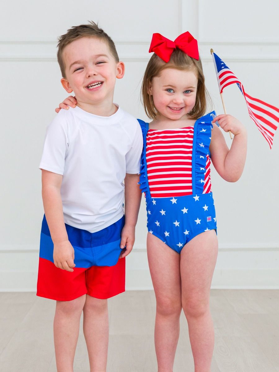 Shimmer Stars & Stripes Pinafore 1 Pc