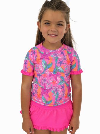 990-Mermaid Rash Guard Skirted 2 pc