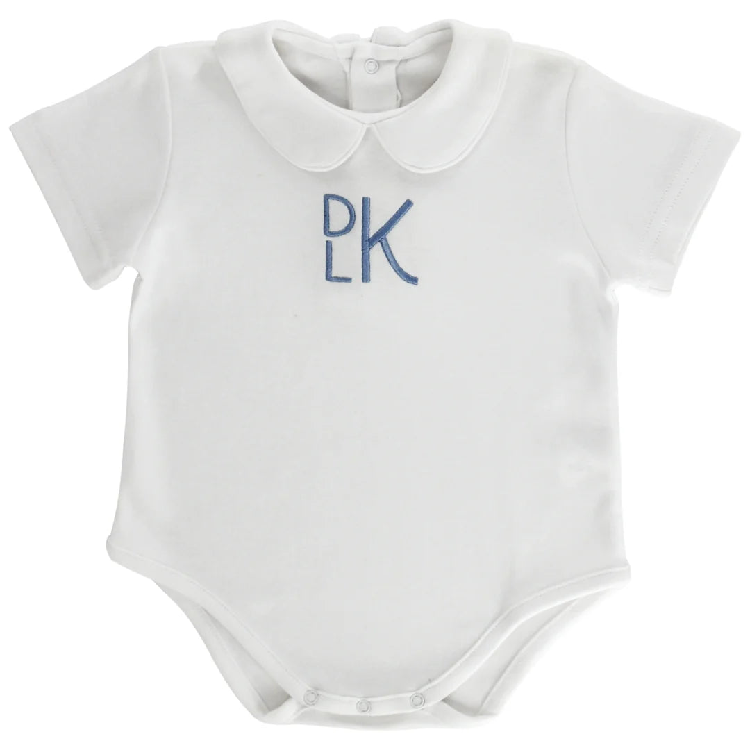 Boys Knit S/S Onesie-White