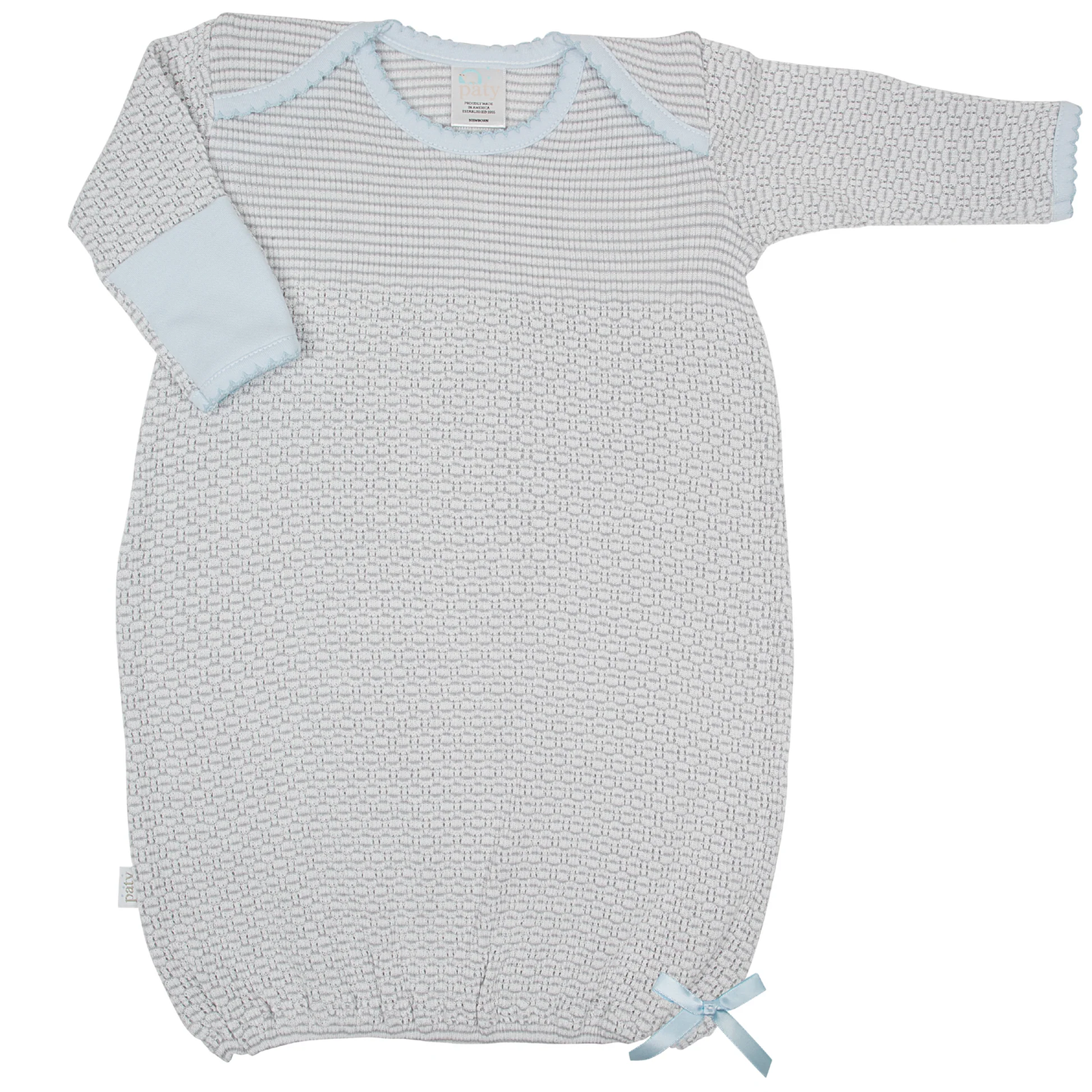 Overlap Shoulder Gown - Pima Trim