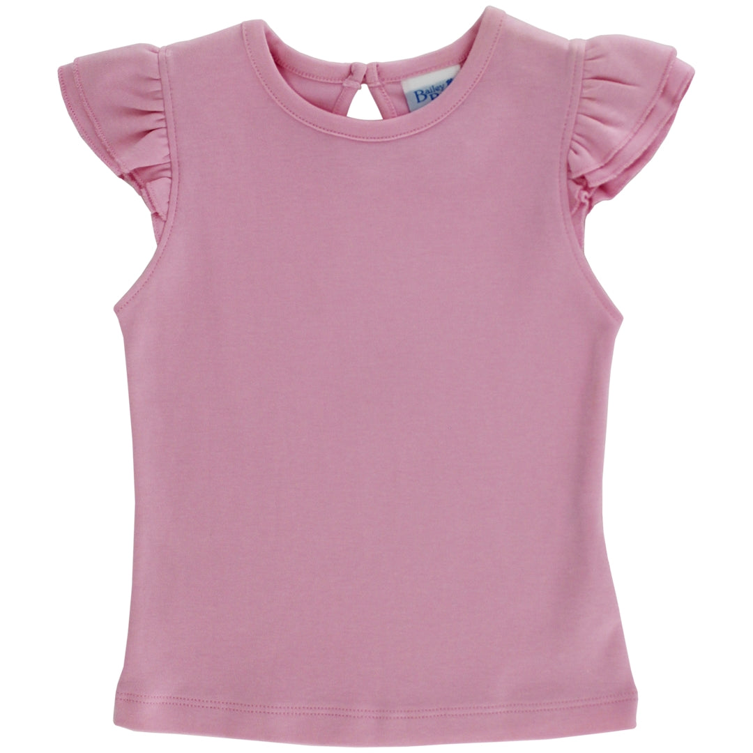 Ruffle Sleeve Tee - Lt. Pink
