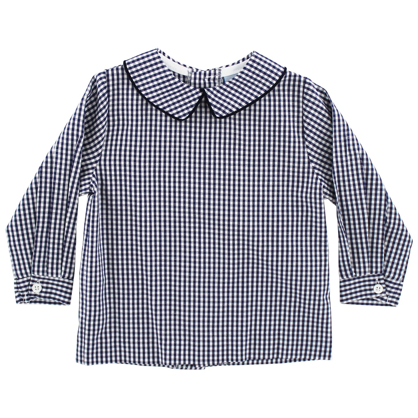 Navy Check - Boys Piped Shirt