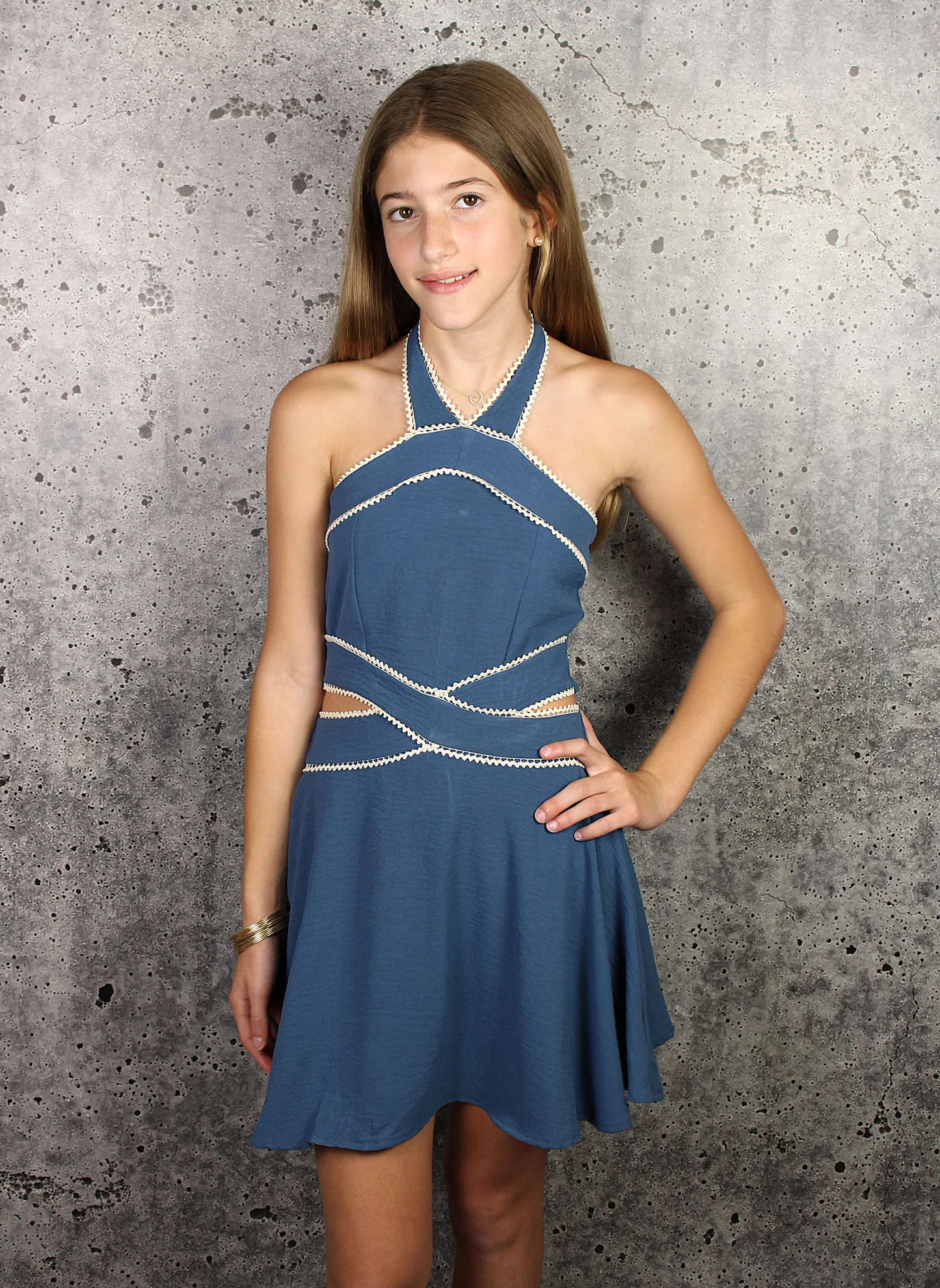 Halter Dress - Blue