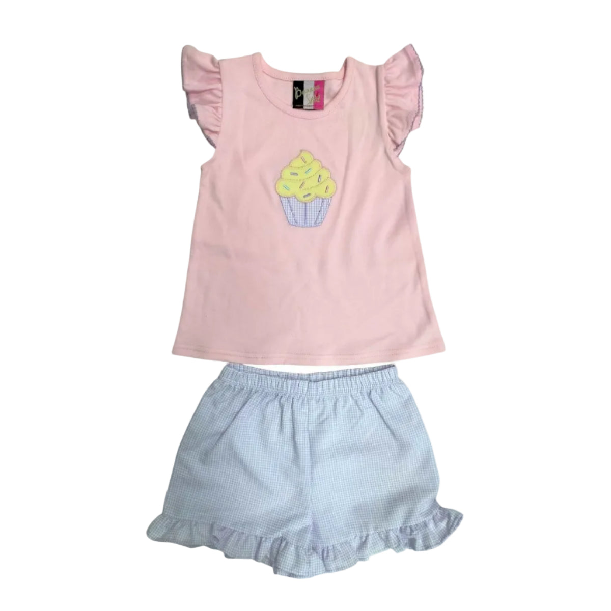 Cupcake Applique Short Set