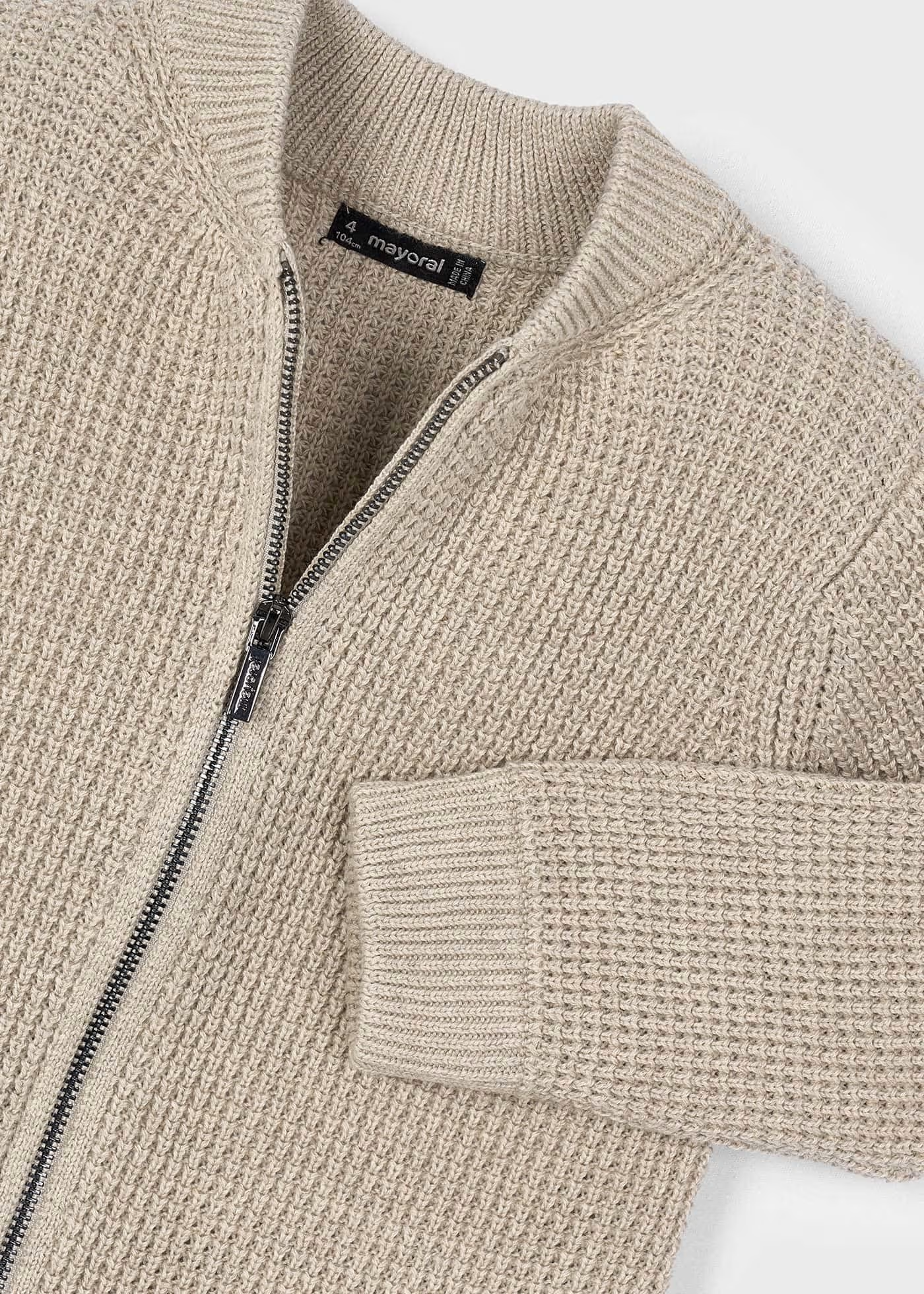 Knit Zip Cardigan - Chai