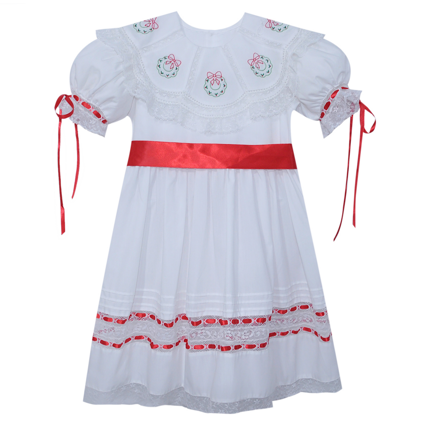 Clara Marie Dress - Christmas Wreath