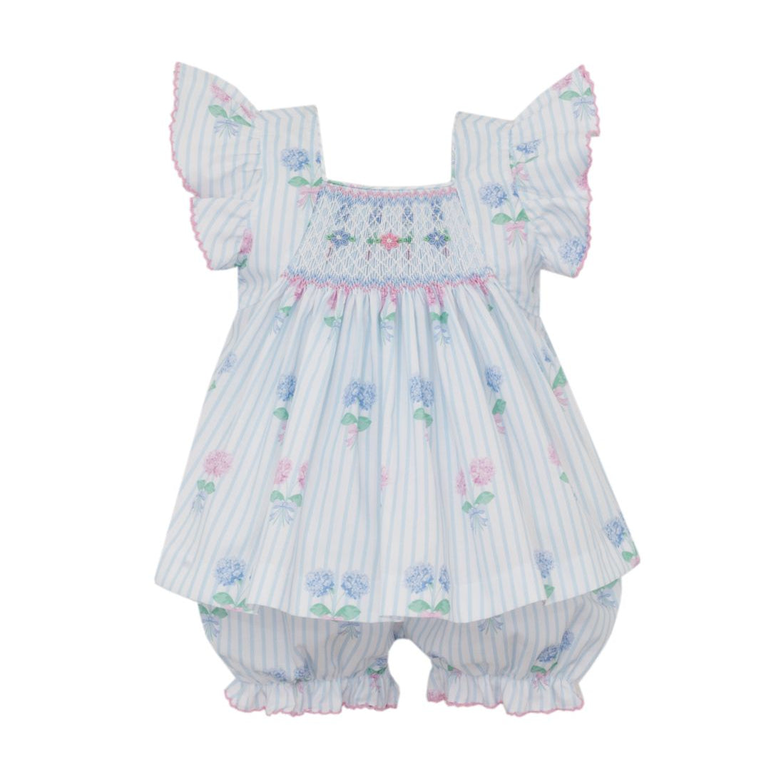 Francesca - Hydrangea Blue & Pink Floral Bloomer Set