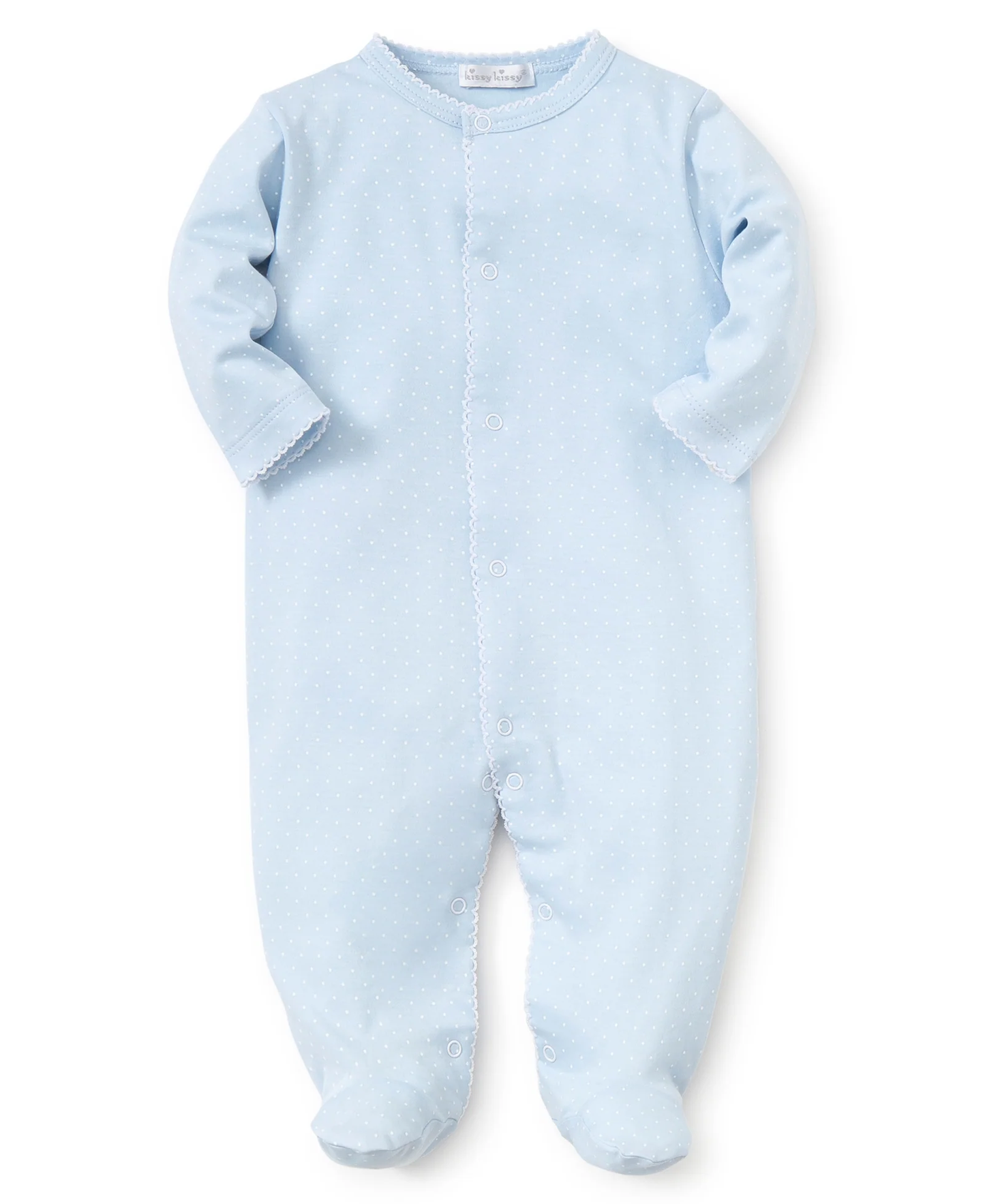 New Dots Footie - Lt. Blue