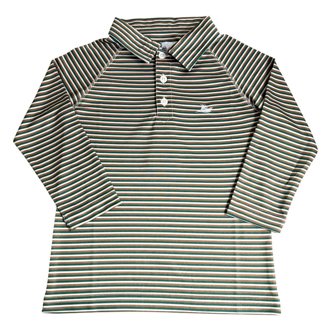 Polo L/S - Green/Fog/Brown