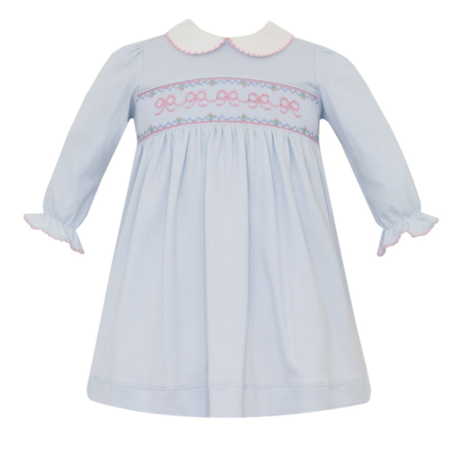 Lt. Blue Knit Dress - Bows