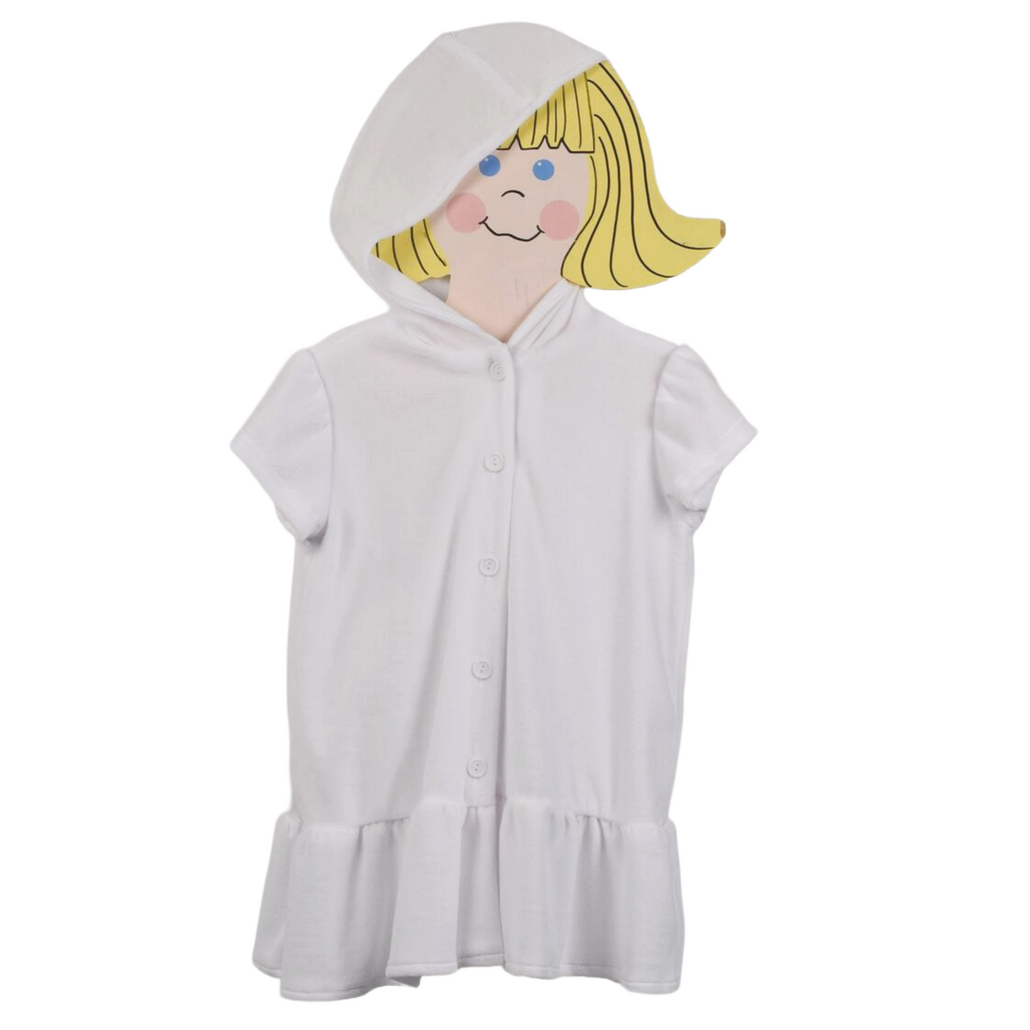 White Hood & Ruffle Coverup