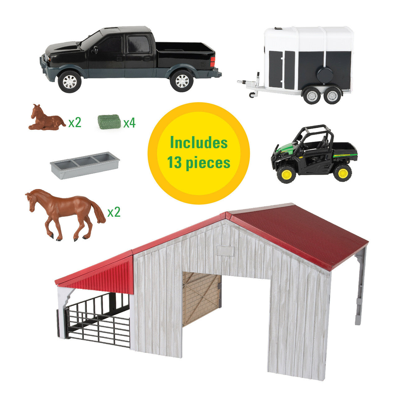 Weathered Barn - 13 Piece Farm Playset
