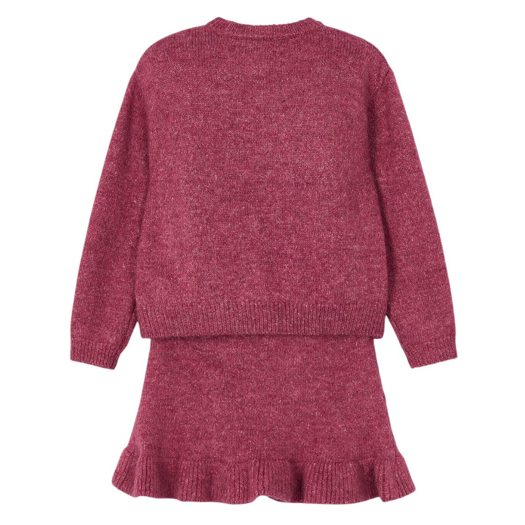 Sweater & Skirt Set - Cherry