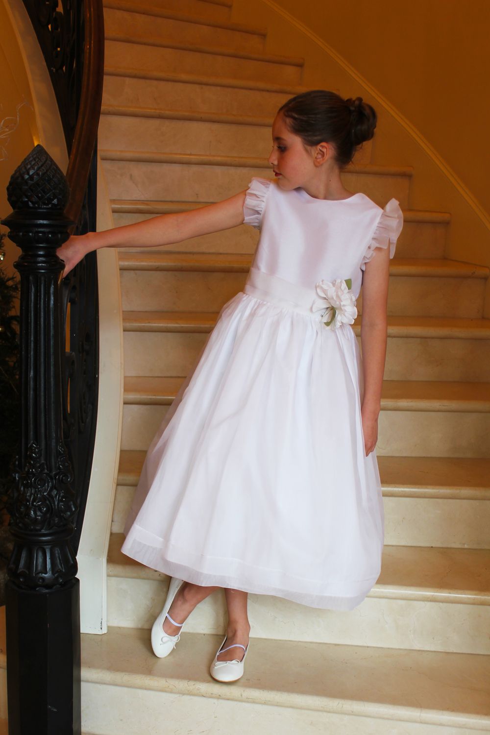 Silk Organza Dress - Flutter Sleeve /4988ST