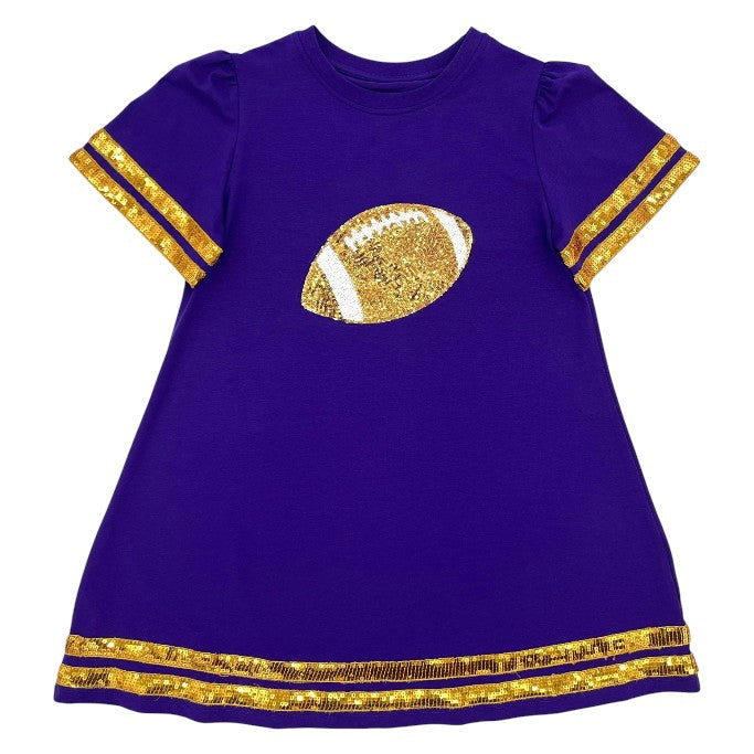 Sequin Football Dress - Purple