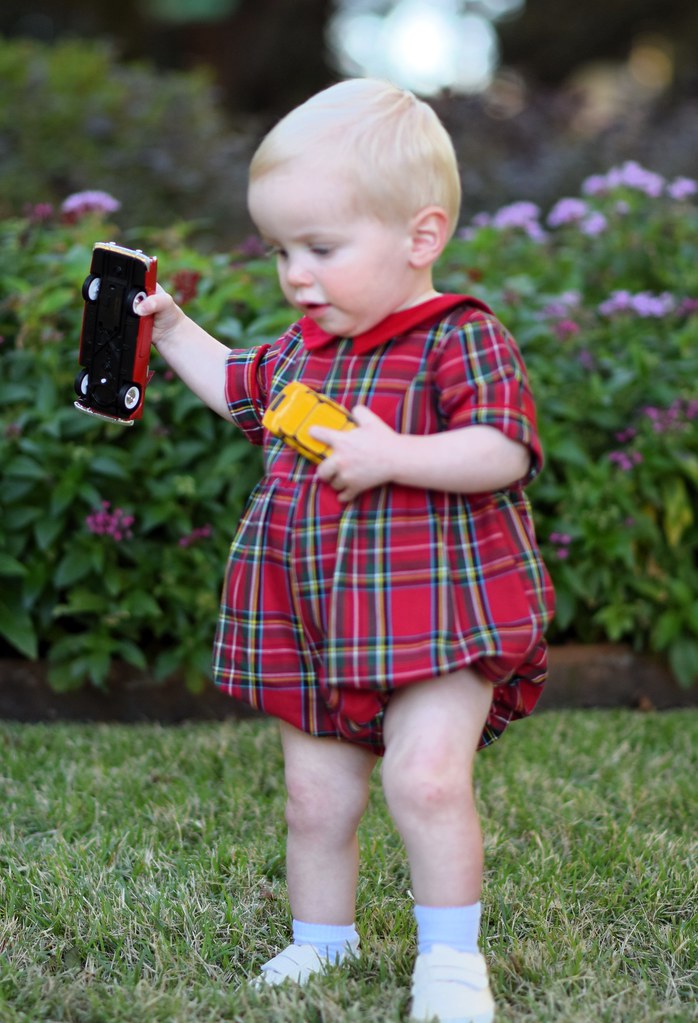 Red Plaid Boy Romper