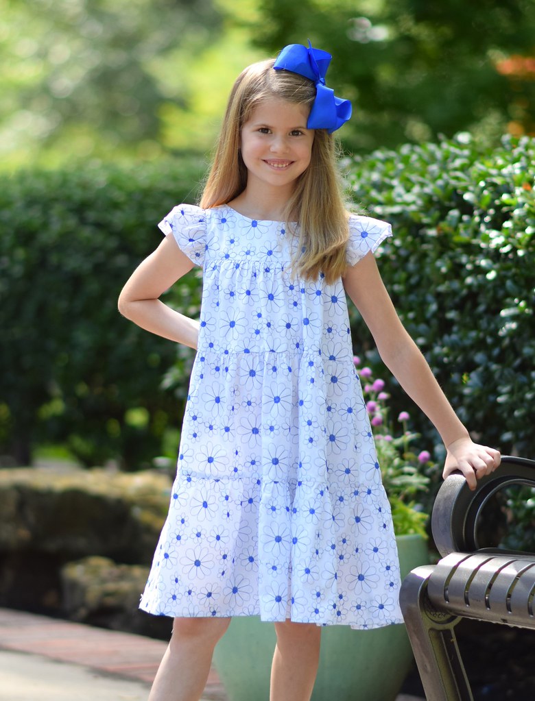 Royal Flowers Tiered Dress