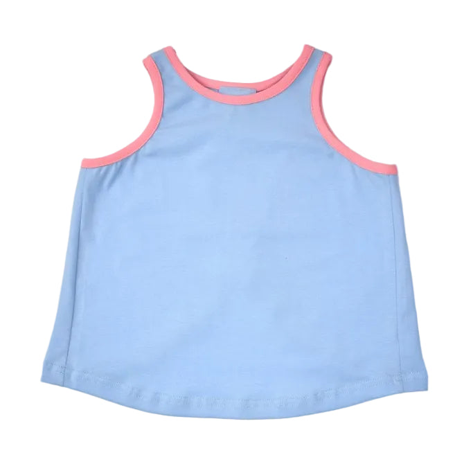 Blue Top W/ Pink Trim