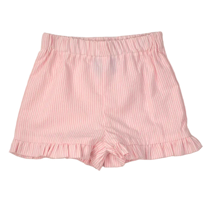 Pink Stripe Ruffle Shorts